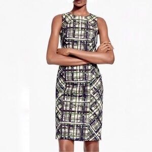 NWT Brooks Brothers Plaid Jacquard Cotton Sheath Dress Size 4